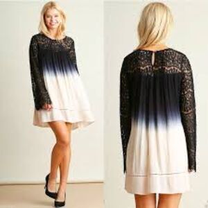 Umgee USA Festival Crochet Lace Bell Sleeve Tunic Boho Mini Dress Plus Size 1X